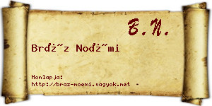 Bráz Noémi névjegykártya